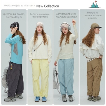 Ženske hlače od najlona, vodootporne za outdoor korištenje, ravni kroj, stil parašutista, sve sezone