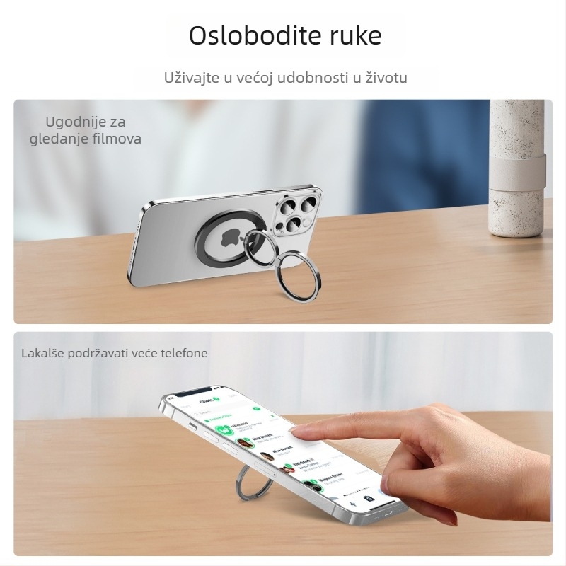 MXIHY držač za telefon s MagSafe prstenom, stolni držač od cinkovog legura, ultra-tanki, prijenosni, podesiva rotacija