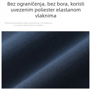 Muške casual/poslovne hlače, prozračan poliester, ravni kroj, srednji pojas, zip zatvarač.