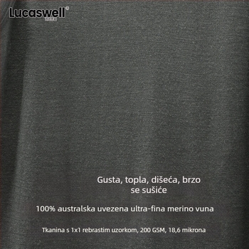 LUCASWELL Muška sportska vesta od Merino vune s odvlačenjem vlage i rebrastim uzorkom