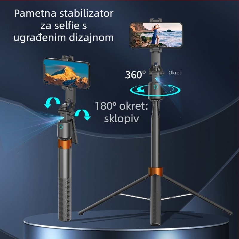 Q13 Stabilizator za pametni telefon s AI prepoznavanjem lica i dvostrukim osvjetljenjem, automatsko praćenje, daljinski upravljač, Bluetooth