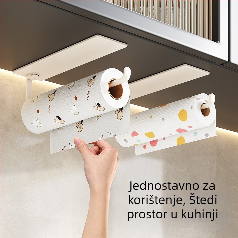 Zidni magnetski organizator za kuhinju — ABS, bez bušenja, 1 sloj, snažan magnet