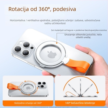 Držač za telefon s prstenom, univerzalni dizajn, silikon-cinkova legura, prilagodljiv
