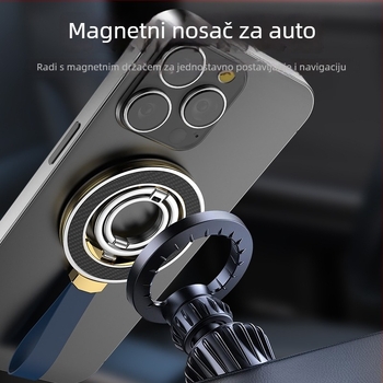 Potpuno metalni sklopivi magnetni držač za telefon sa prstenom, 360° rotacija