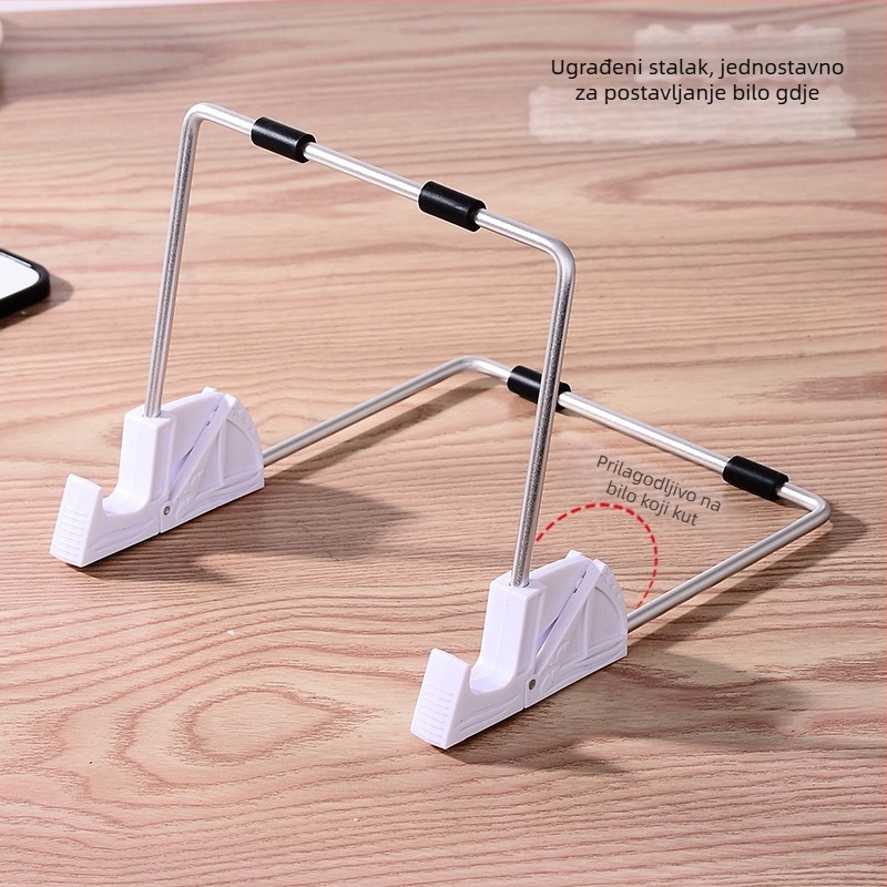 Stolni dvostrano sklopivi držač za telefon i tablet, s podesivim kutem, od aluminijske legure i ABS ploče