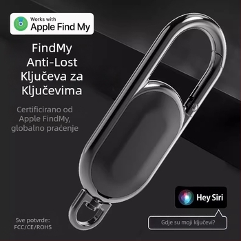 Find My kompatibilan trak za Apple – Bluetooth, GPS, punjiva baterija 170–220 mAh, ABS+metal/PVC konstrukcija