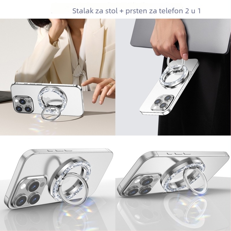 Držač za telefon s prstenom MagSafe na stolni stalak - epoksidna smola sa sjajem, cinkov aluminij, prilagodljiv