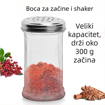 Staklena posuda za začine s raspršivačem – papar i čili u prahu, za roštilj, kreativni stil