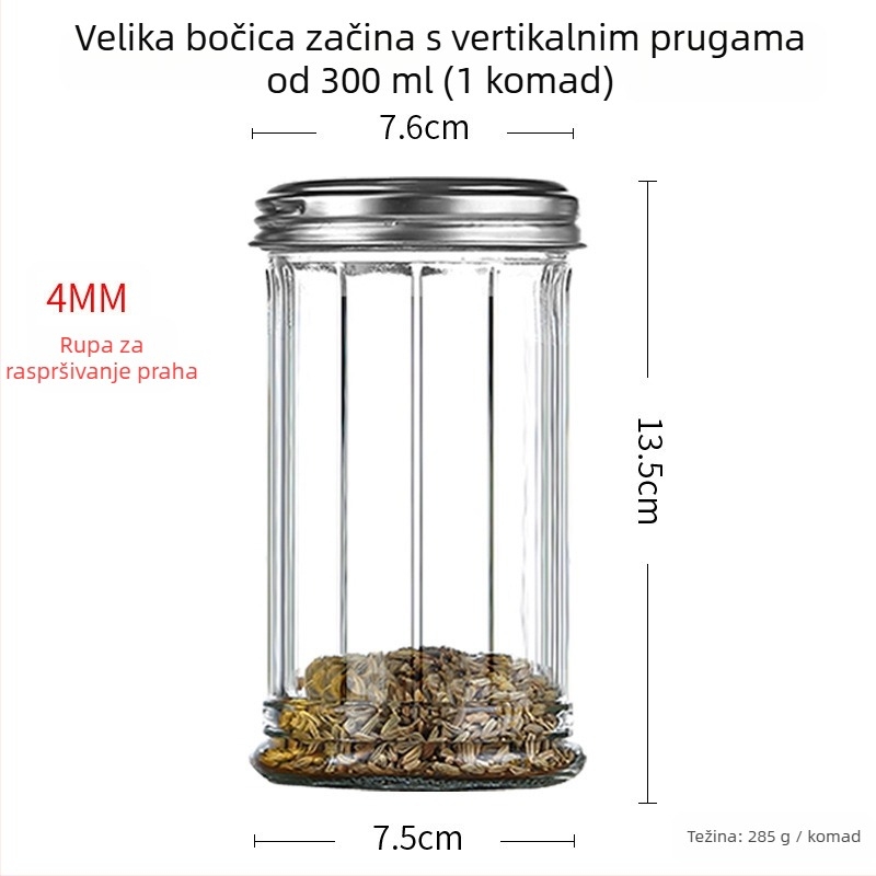 Staklena posuda za začine s raspršivačem – papar i čili u prahu, za roštilj, kreativni stil