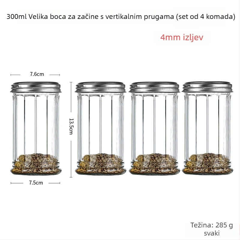 Staklena posuda za začine s raspršivačem – papar i čili u prahu, za roštilj, kreativni stil