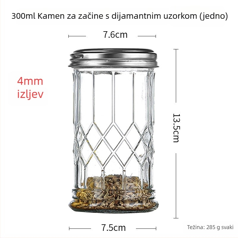 Staklena posuda za začine s raspršivačem – papar i čili u prahu, za roštilj, kreativni stil