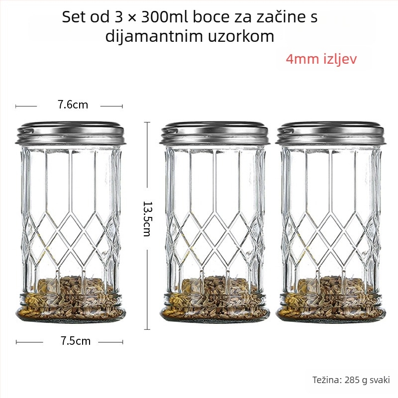 Staklena posuda za začine s raspršivačem – papar i čili u prahu, za roštilj, kreativni stil