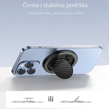 HS držač prstena za iPhone 16 s MagSafe magnetskim pričvršćivanjem, legura konstrukcija, stolni nositelj, mogućnost prilagodbe