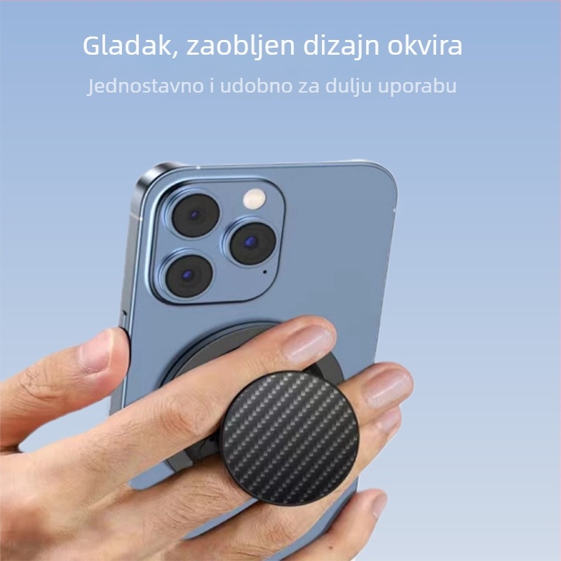 HS držač prstena za iPhone 16 s MagSafe magnetskim pričvršćivanjem, legura konstrukcija, stolni nositelj, mogućnost prilagodbe