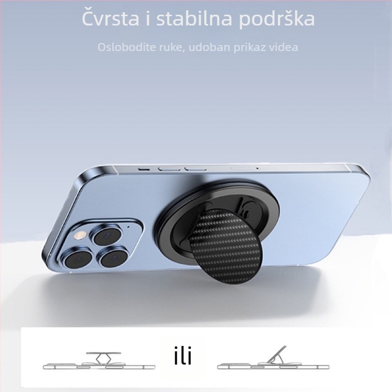 HS držač prstena za iPhone 16 s MagSafe magnetskim pričvršćivanjem, legura konstrukcija, stolni nositelj, mogućnost prilagodbe