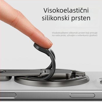 Držač za telefon prstenom i magnetom - MagSafe, 360° rotacija, sklopivi stolni dvostrano magnetski držač