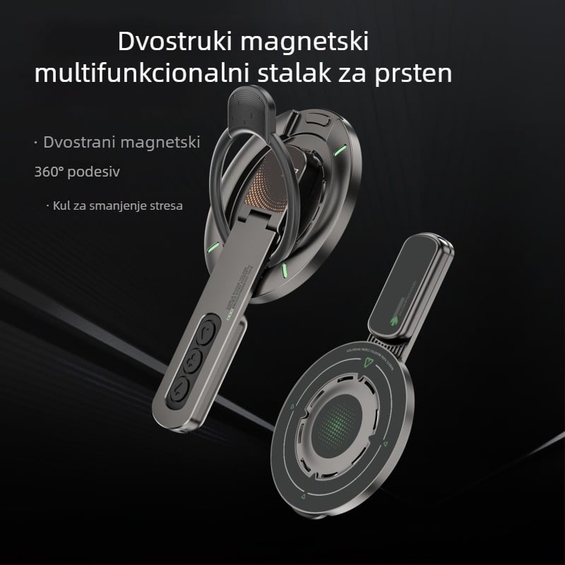 Držač za telefon prstenom i magnetom - MagSafe, 360° rotacija, sklopivi stolni dvostrano magnetski držač