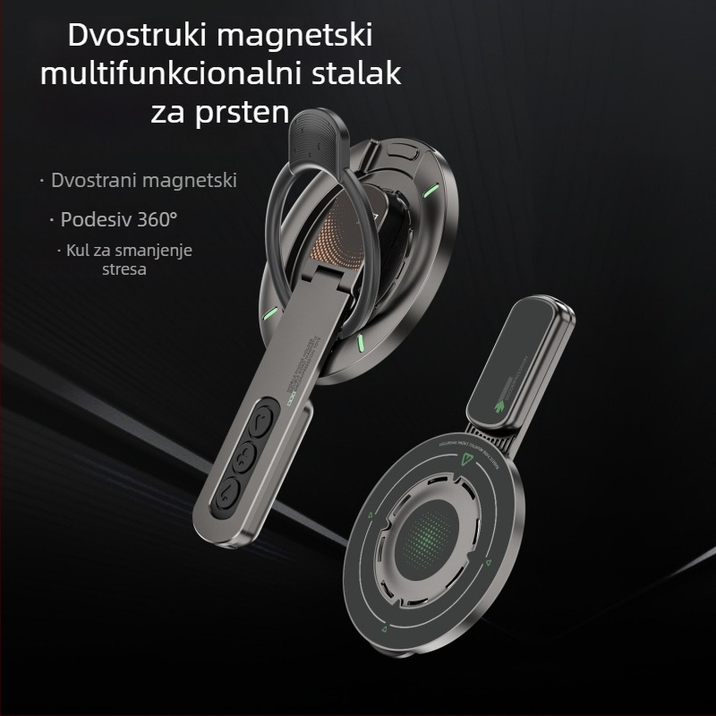 Držač za telefon prstenom i magnetom - MagSafe, 360° rotacija, sklopivi stolni dvostrano magnetski držač