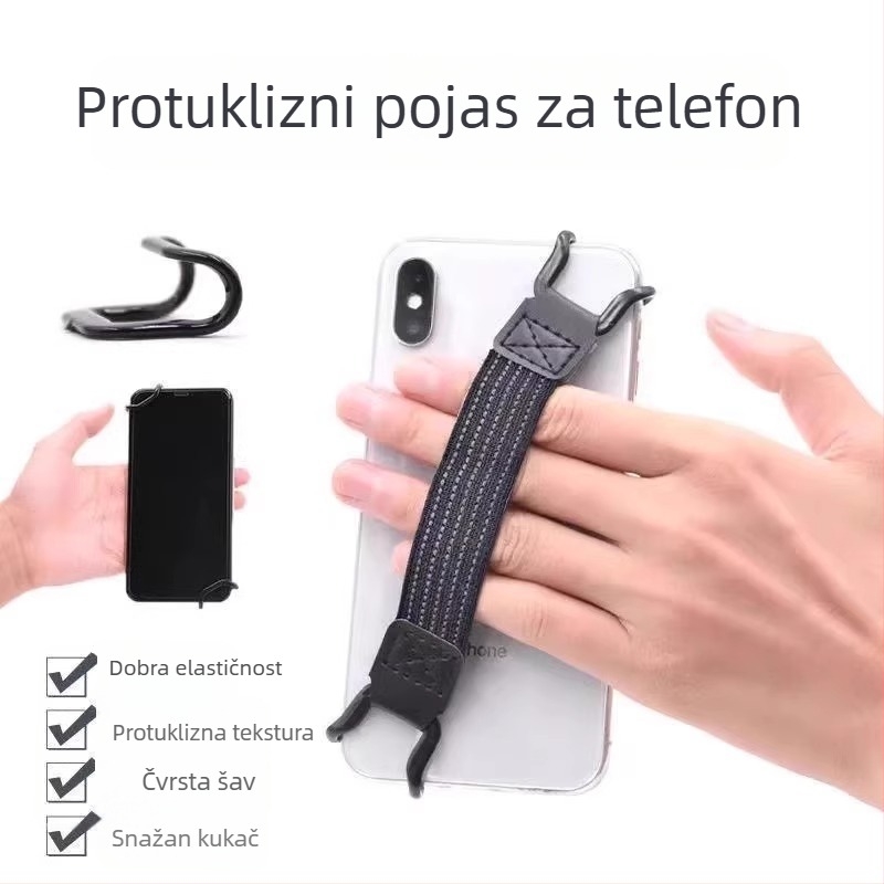 Držač za telefon s trakom za jednoručno korištenje, protuklizni, zaštita od ispadanja, universalni, Friendly