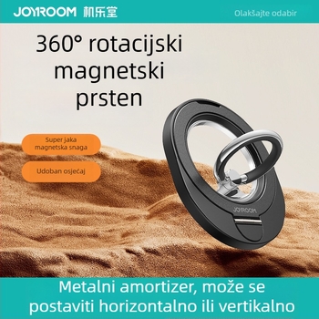 Držač prstena za telefon s rotirajućim i sklopnim magnetskim dizajnom (cinkova legura, ABS PC, silikon)