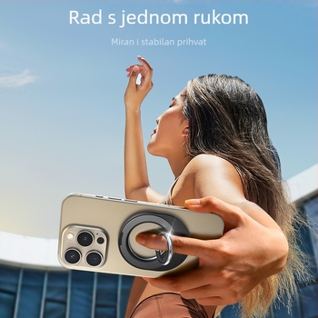Držač prstena za telefon s rotirajućim i sklopnim magnetskim dizajnom (cinkova legura, ABS PC, silikon)