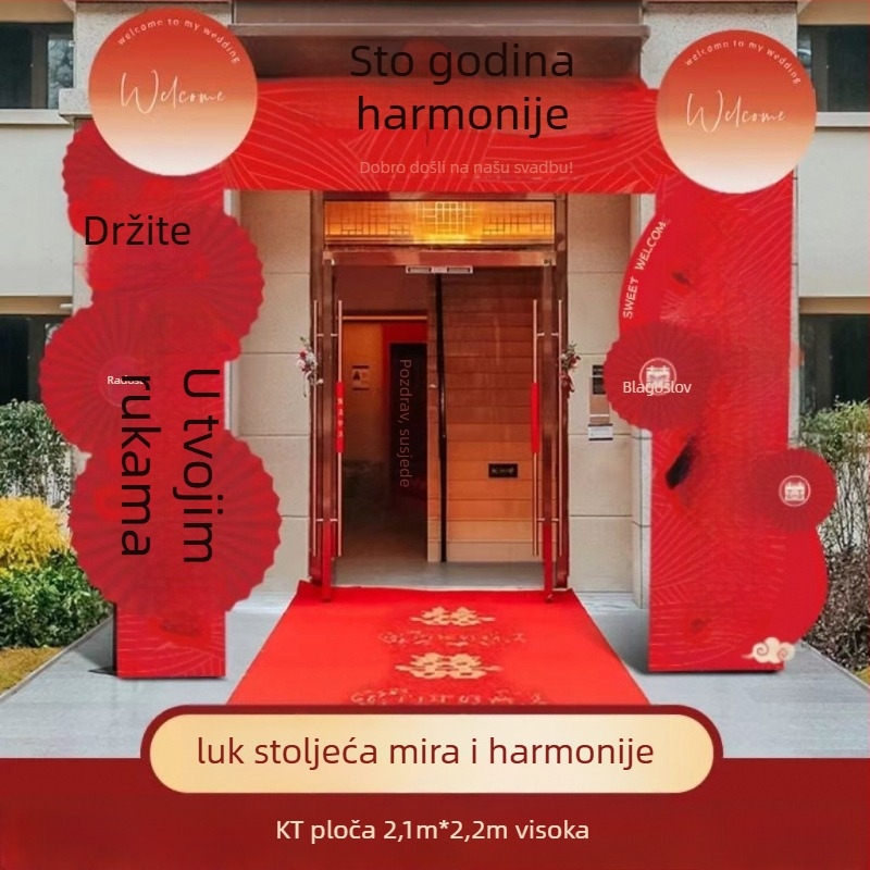 Vjenčani ulazni luk s KT stupovima za vanjsku ceremoniju, Xiaoduo; bez prilagodbe; za vjenčanja