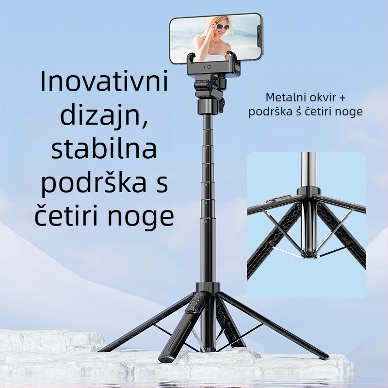 C16 pametni stabilizator s AI praćenjem lica, jednosni stabilizator, četveronožni stativ, Bluetooth daljinski upravljač, aluminijska legura
