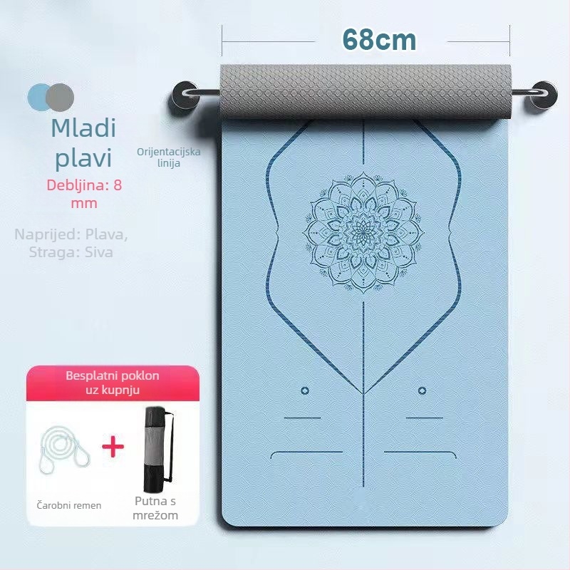 Joga prostirka od TPE, 6 mm, protuklizna, apsorpcija udara