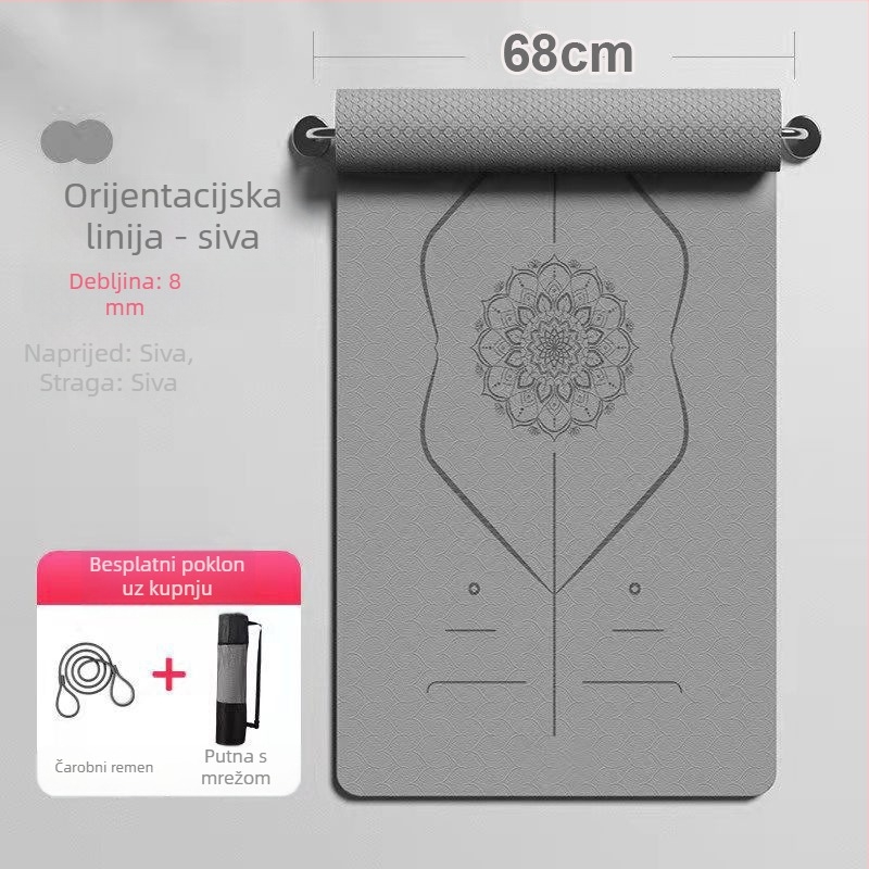 Joga prostirka od TPE, 6 mm, protuklizna, apsorpcija udara