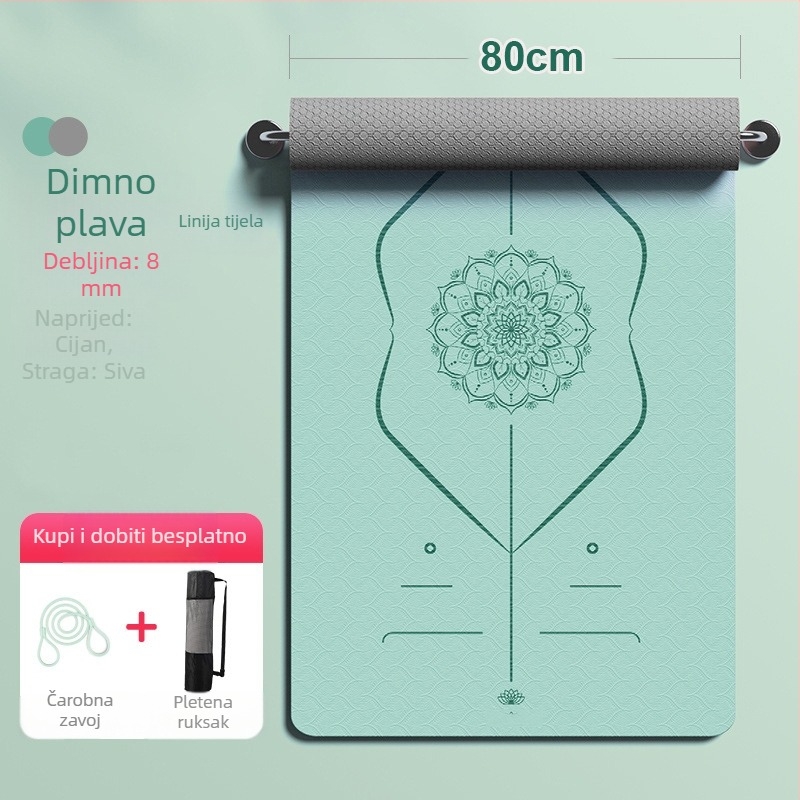 Joga prostirka od TPE, 6 mm, protuklizna, apsorpcija udara