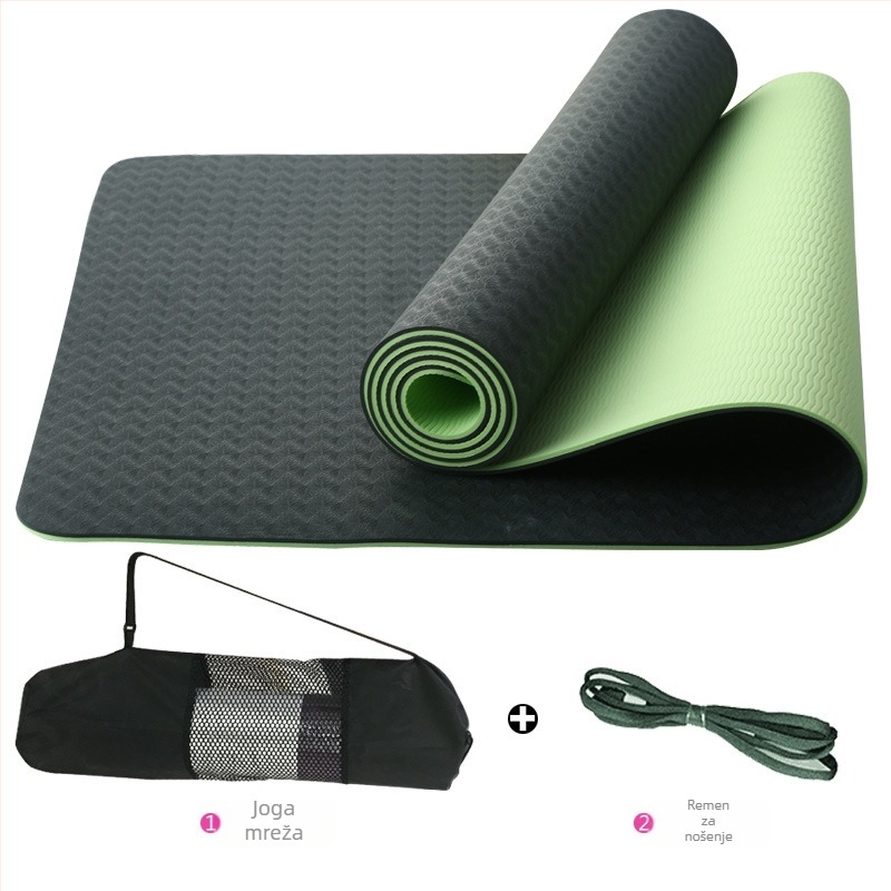 Joga prostirka od TPE, 6 mm, protuklizna, apsorpcija udara