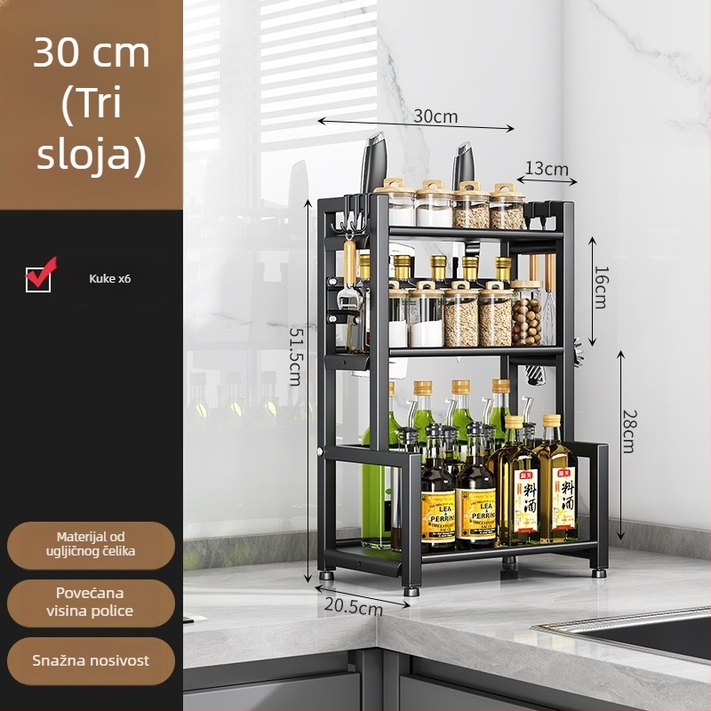 Kuhinjski stalak za začine, višestruki rotirajući organizator, držač štapića i noževa, držač poklopaca