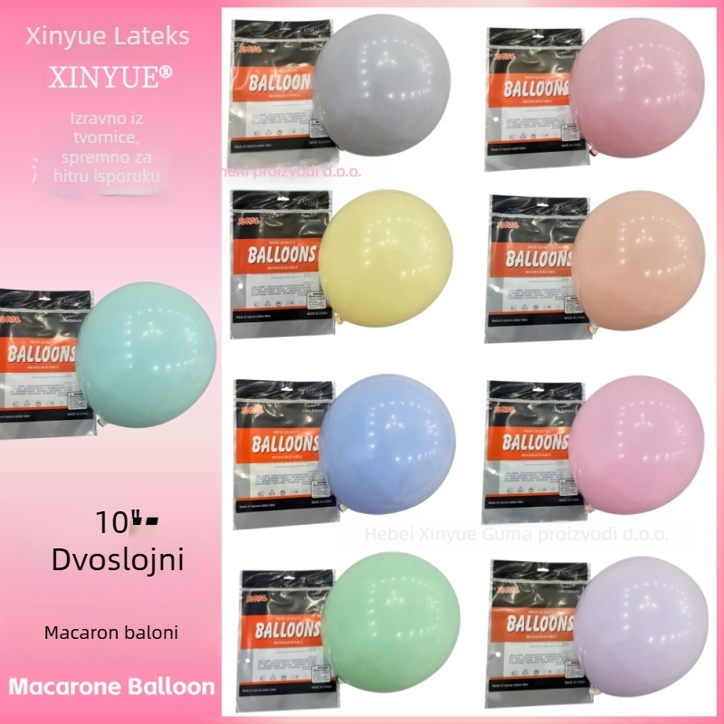 Dvostruka sloj balonske luke za rođendane i vjenčanja, latex dekorativni baloni, okruglog oblika, s otisnutim logom