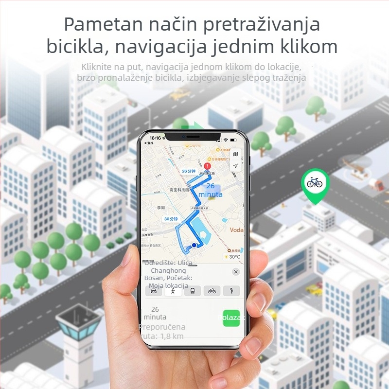 TRANGJAN P20 Skriveni Airtag zvončić za bicikl s praćenjem na iOS – aluminij + inženjenski plast, 24,7 g