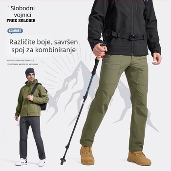 Muške outdoor Soft Shell hlače – fleece podstava, vjetrootpornost, za zimu i jesen, materijal: mješavina kemijskih vlakana