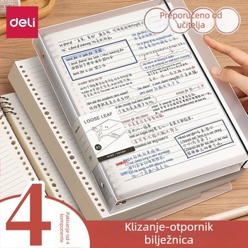 Deli dnevnik s izmjenjivim listovima, dostupni formati A4/A5/B5, Dowling papir, 60 listova, rupe B5/26