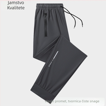 Muške ljetne hlače od ice silk, visoka elastičnost Lycra/Nylon, dišuće, brzo se suše, udoban slobodan kroj