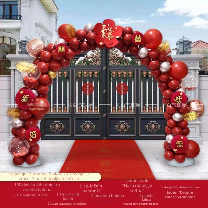 Vjenčani balon luk za vrata – latex baloni, pakiranje u vrećicama, za vjenčanje