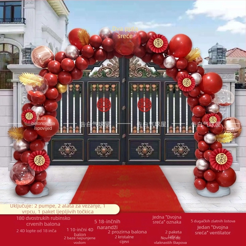 Vjenčani balon luk za vrata – latex baloni, pakiranje u vrećicama, za vjenčanje