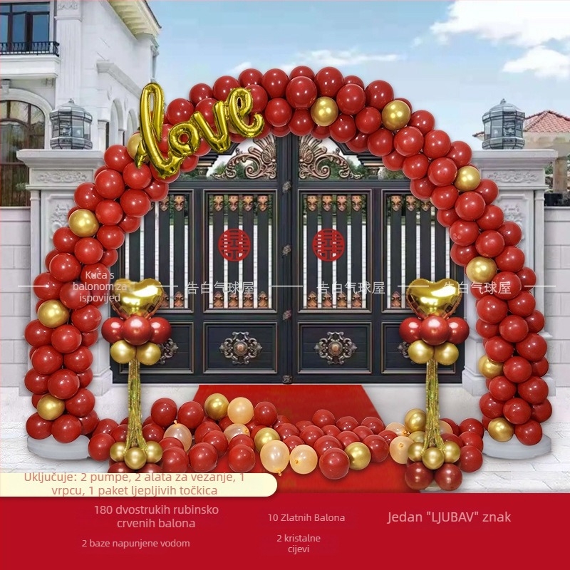 Vjenčani balon luk za vrata – latex baloni, pakiranje u vrećicama, za vjenčanje