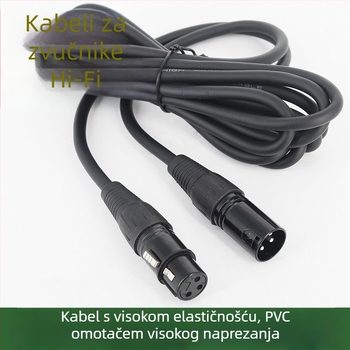 Mikrofon kabel za zvuk s dvostrukim XLR konektorima, Lotus kabel, mikrofon kabel s napajanjem od 48V, vodiči s premazom srebra, jezgro od čistog bakra