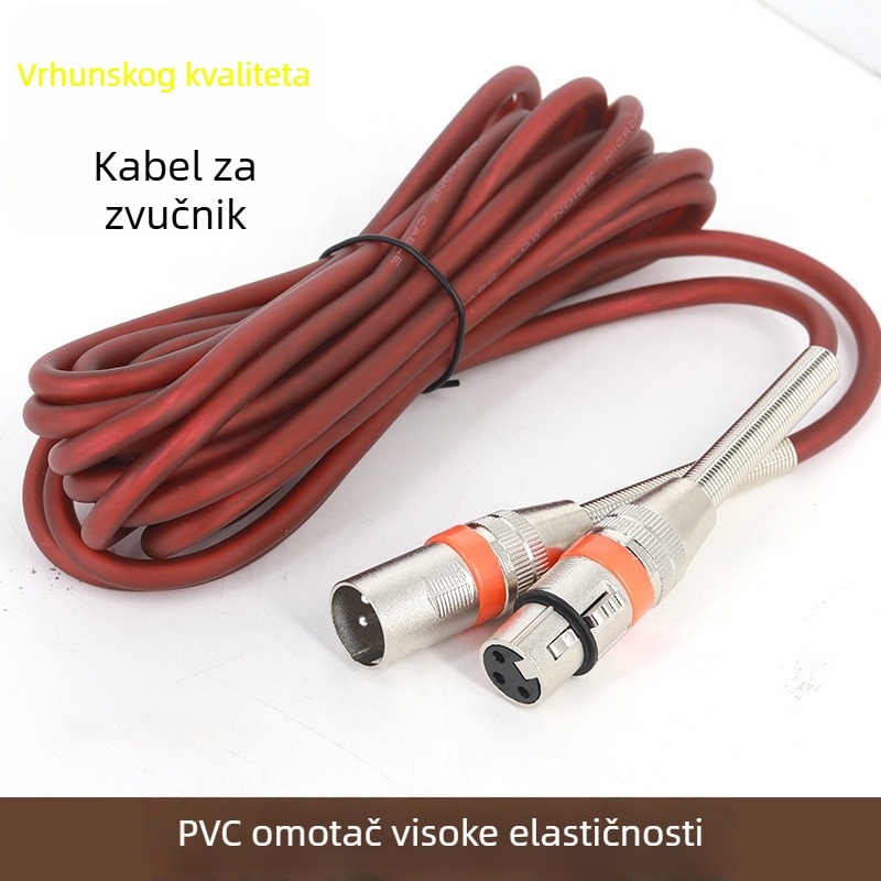 Mikrofon kabel za zvuk s dvostrukim XLR konektorima, Lotus kabel, mikrofon kabel s napajanjem od 48V, vodiči s premazom srebra, jezgro od čistog bakra