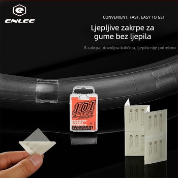 ENLEE Zakrpa za gumu bicikla bez ljepila – za unutarnju cijev, mekana guma, u kutiji, kompatibilno s MTB i cestovnim biciklima