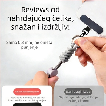 Pengyi remen za telefon – tkana izrada, metalna kopča, unisex
