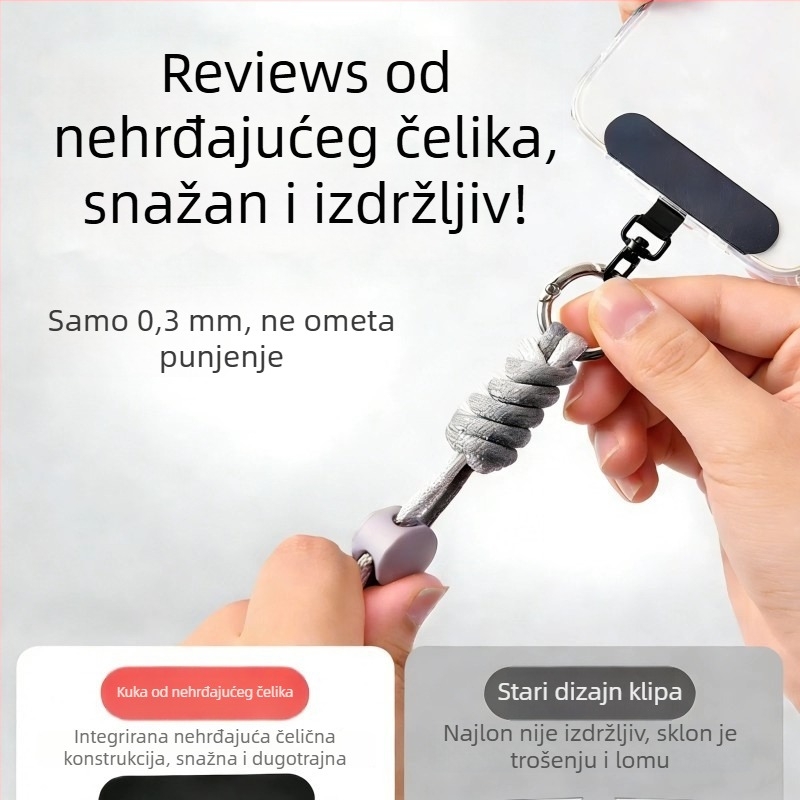 Pengyi remen za telefon – tkana izrada, metalna kopča, unisex