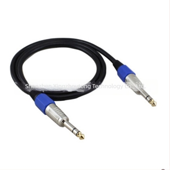 Audio kabel, 6,5 mm muški–muški, 6,35 mm, trolužni stereo kabel, nikl konektori, bakrena jezgra premazana cinkom