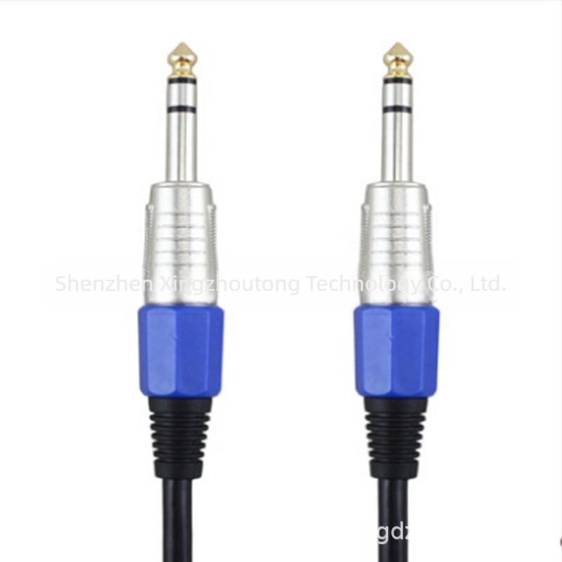 Audio kabel, 6,5 mm muški–muški, 6,35 mm, trolužni stereo kabel, nikl konektori, bakrena jezgra premazana cinkom