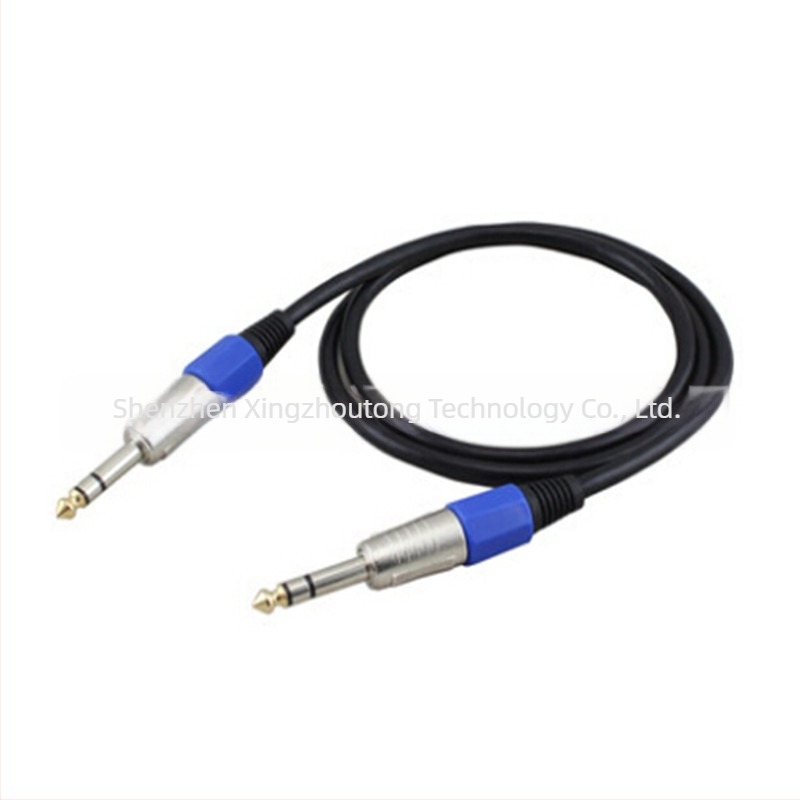 Audio kabel, 6,5 mm muški–muški, 6,35 mm, trolužni stereo kabel, nikl konektori, bakrena jezgra premazana cinkom