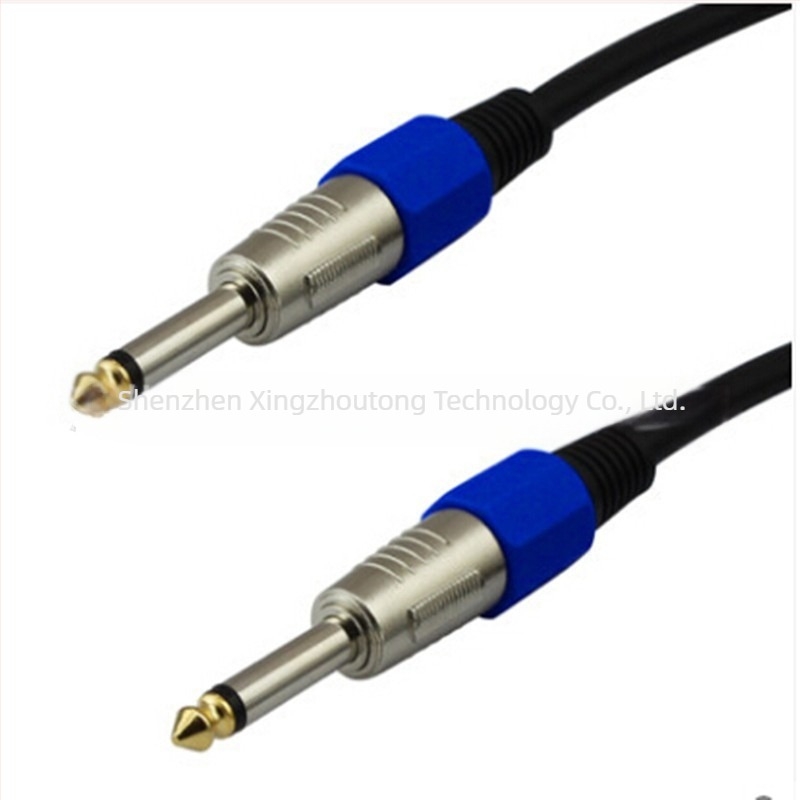 Audio kabel, 6,5 mm muški–muški, 6,35 mm, trolužni stereo kabel, nikl konektori, bakrena jezgra premazana cinkom