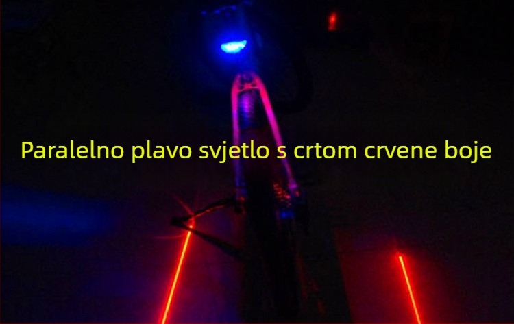 Cool Way 5-LED laserska stražnja svjetiljka za planinske bicikle – kompatibilno s fixnim pogonom, laserski uzorak zvjezdano nebo, sigurnosno upozorenje